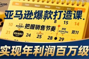 （17021期）亚马逊爆款打造课，大促节点、全年规划、淡旺季打法，把握销售节奏，实现年利润百万级-麦资源网