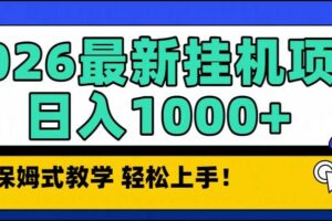 （16996期）2026最新自动挂机项目长期稳定单日收益1000+-麦资源网