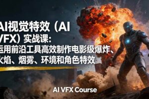 （17212期）AI视觉特效（AI VFX）实战课：运用前沿工具高效制作电影级爆炸、火焰、烟雾、环境和角色特效-麦资源网