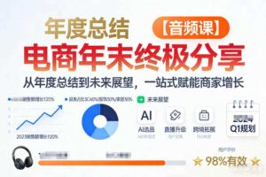 电商年未终极分享，从年度总结到未来展望，一站式赋能商家增长【音频课】-麦资源网