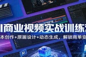 AI商业视频实战训练营：脚本创作+原画设计+动态生成，解锁商单变现-麦资源网