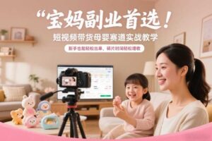 宝妈副业首选！短视频带货母婴赛道实战教学，新手也能轻松出单，碎片时间轻松增收-麦资源网