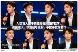 AI仿真人辩手情感短视频制作教学，流量逆天，快速起号涨粉，手把手教你制作-麦资源网