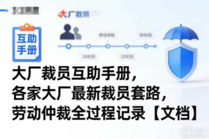大厂裁员互助手册，各家大厂最新裁员套路，劳动仲裁全过程记录【文档】-麦资源网