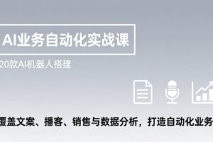 （17274期）AI业务自动化实战课，20款AI机器人搭建，覆盖文案、播客、销售与数据分析，打造自动化业务-麦资源网