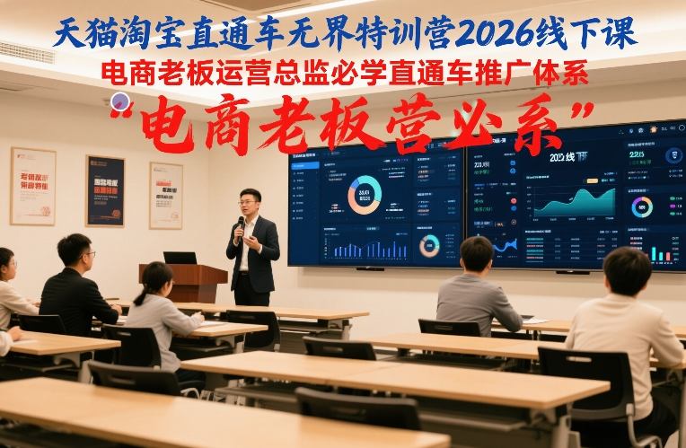 天猫淘宝直通车*特训营2026线下课，电商*运营总监必学直通车推广体系