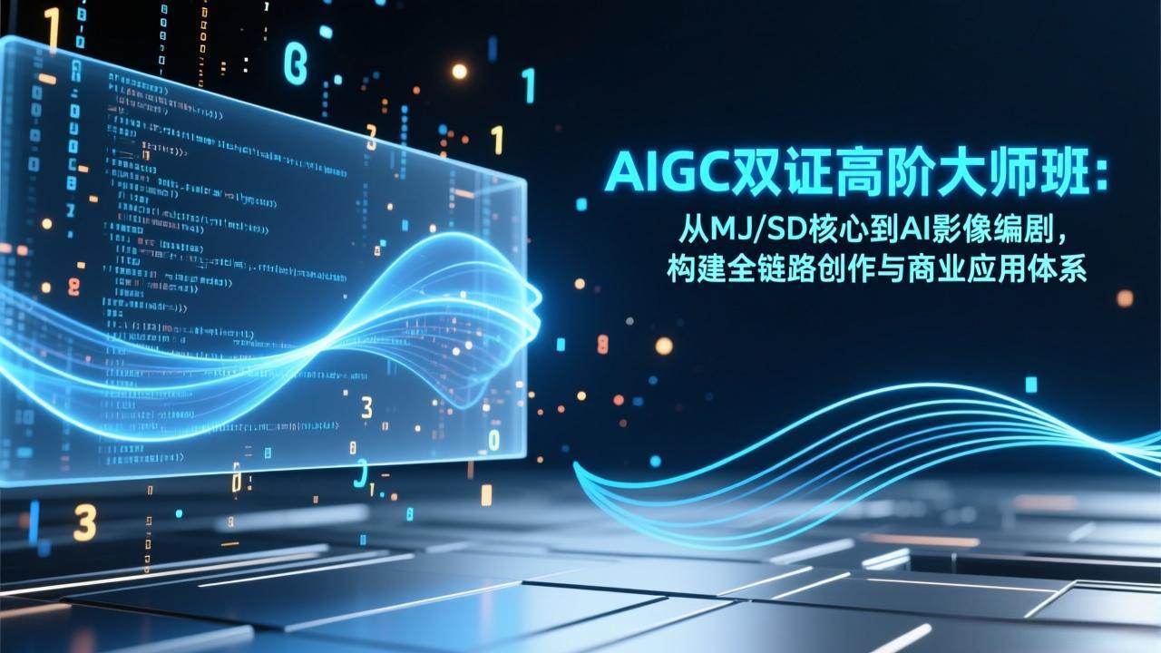 图片[1]-（17198期）AIGC双证高阶大师班：从MJ/SD核心到AI影像编剧，构建全链路创作与商业应用体系