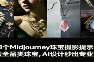 463个Midjourney珠宝摄影提示词：覆盖全品类珠宝，AI设计秒出专业效果-麦资源网
