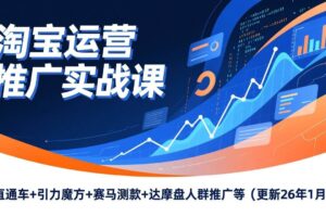 (17200期)淘宝运营推广实战课,直通车+引力魔方+赛马测款+达摩盘人群推广等(更新26年1月)-麦资源网
