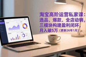 （17080期）淘宝高阶运营私家课：选品、爆款、全店动销，三模块构建盈利闭环，月入破5万（更新26年1月）-麦资源网