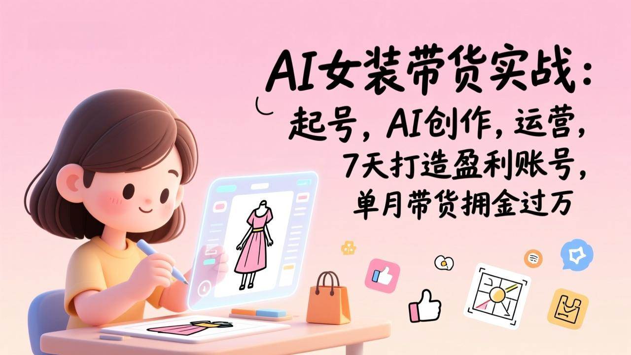 图片[1]-（17088期）AI女装带货实战：起号，AI创作，运营，7天打造盈利账号，单月带货佣金过万