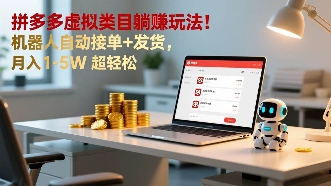 图片[1]-（17174期）多多虚拟类目躺赚玩法！机器人自动接单+发货，月入 1-5W 超轻松