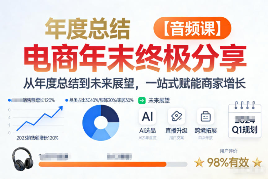 电商年未*分享，从年度总结到未来展望，一站式赋能商家增长【音频课】