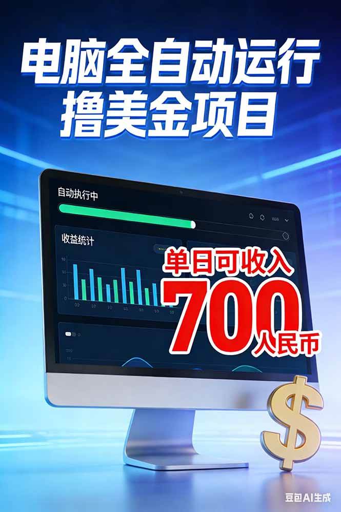 图片[1]-（17169期）2026年电脑全自动赚美金项目，单电脑日收益700+