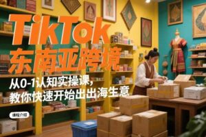 TikTok东南亚跨境从0-1认知实操课，教你快速开始出海生意-麦资源网