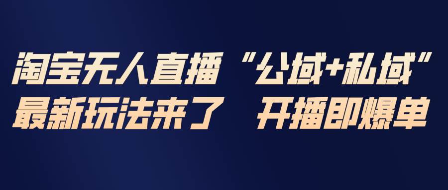 图片[1]-（17098期）淘宝无人直播最新玩法，包含私域和公域两种玩法
