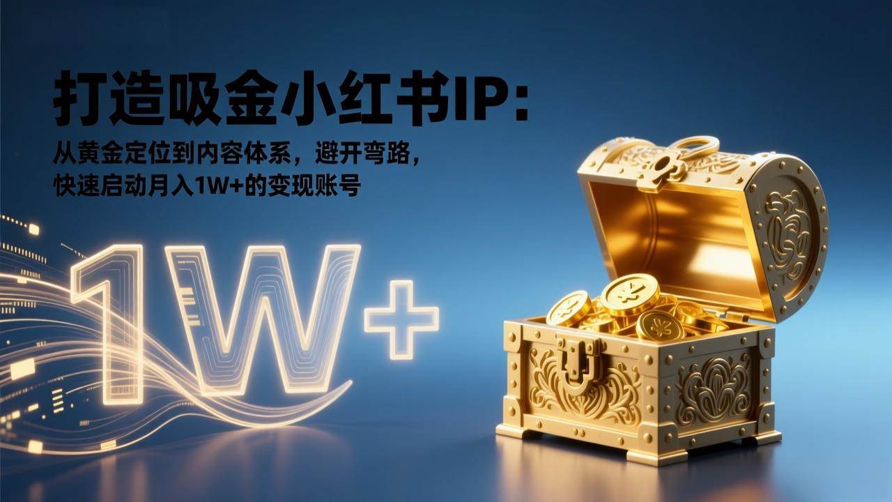 图片[1]-（17227期）打造吸金小红书IP：从黄金定位到内容体系，避开弯路，快速启动月入1W+的变现账号