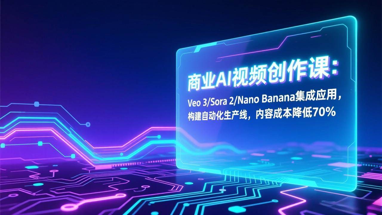 图片[1]-（17070期）商业AI视频创作课：Veo 3/Sora 2/Nano Banana集成应用，构建自动化生产线，内容成本降低70%