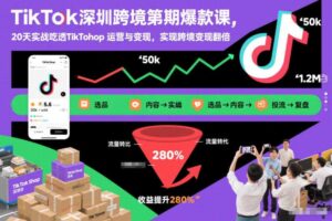 TikTok深圳跨境第2期爆款课，20天实战吃透TikTok Shop运营与变现，实现跨境变现翻倍-麦资源网