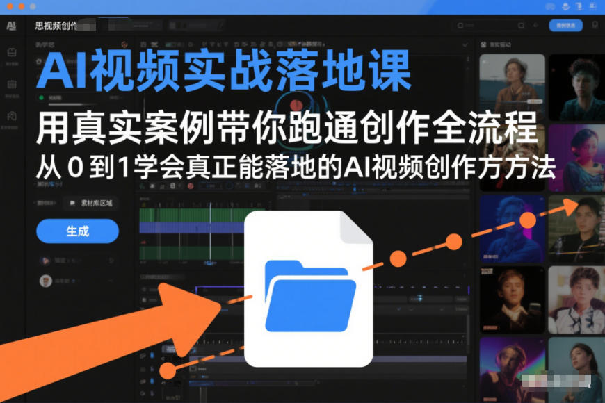 AI视频实战落地课，用真实案例带你跑通创作全流程，从0到1学会*能落地的AI视频创作方法