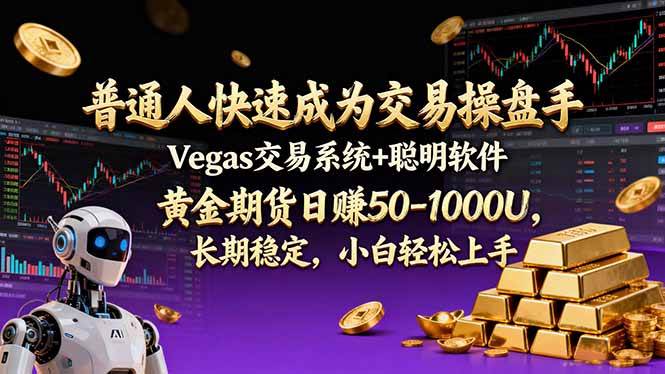图片[1]-（17178期）普通人快速成为交易操盘手 Vegas交易系统+聪明软件 ， 黄金期货日赚50-1000U， 长期稳定，小…
