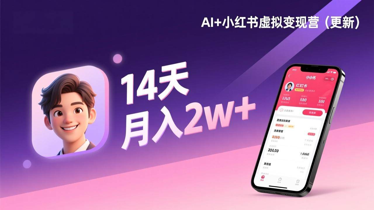 图片[1]-（17275期）AI+小红书虚拟变现营（更新），14天掌握选品、笔记、成交，打造自动化月入2w+事业