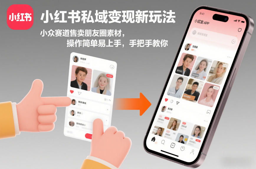 小红书私域变现新玩法，小众赛道售卖朋友圈素材，操作简单易上手，手把手教你