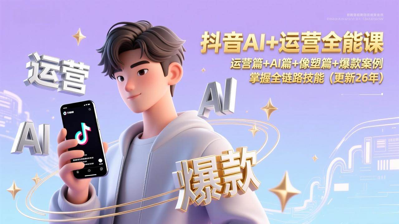 图片[1]-（17078期）抖音AI+运营全能课，运营篇+AI篇+像塑篇+爆款案例，掌握全链路技能（更新26年）