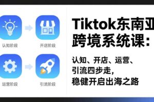 （17243期）TikTok东南亚跨境系统课：认知、开店、运营、引流四步走，稳健开启出海之路-麦资源网