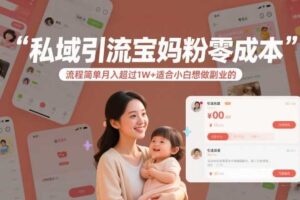私域引流宝妈粉零成本流程简单月入超过1W+适合小白想做副业的-麦资源网