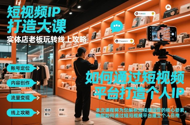 短视频ip打造大课，实体店*玩转线上攻略