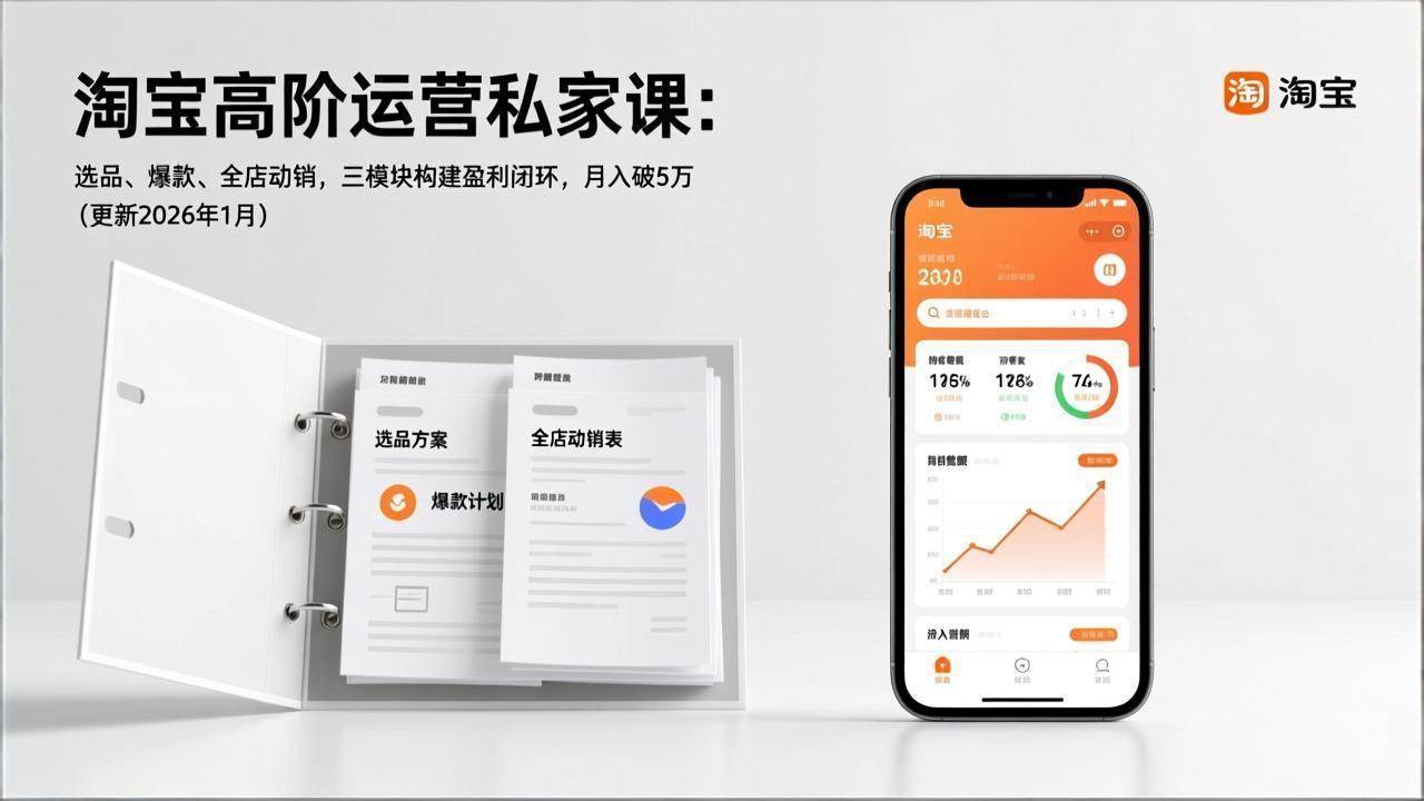 图片[1]-（17280期）淘宝高阶运营私家课：选品、爆款、全店动销，三模块构建盈利闭环，月入破5万（更新26年1月）