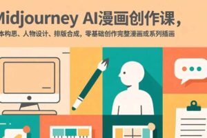 （17299期）Midjourney AI漫画创作课，脚本构思、人物设计、排版合成，零基础创作完整漫画或系列插画-麦资源网