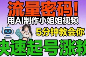 流量密码！用AI制作小姐姐视频，5分钟教会你，快速起号涨粉（附教程）-麦资源网