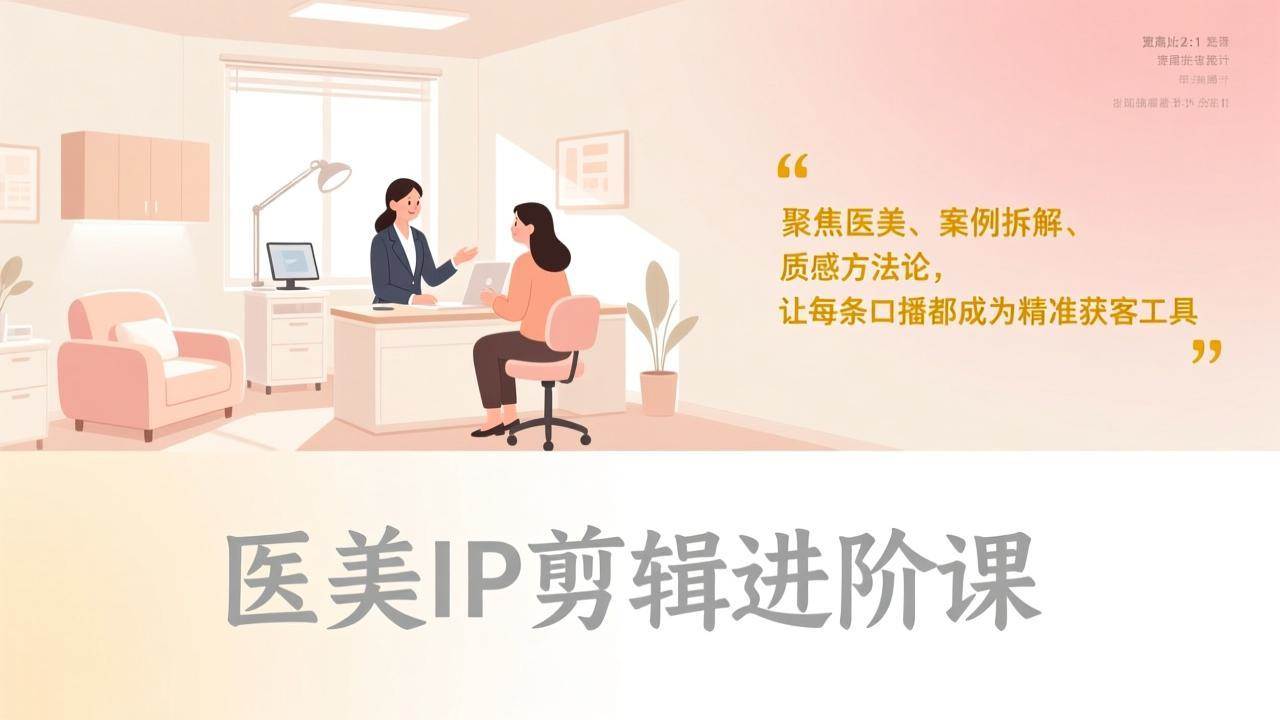 图片[1]-（17303期）医美IP剪辑进阶课，聚焦医美、案例拆解、质感方法论，让每条口播都成为精准获客工具