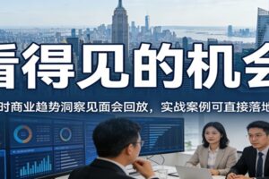 2026看得见的机会，12小时商业趋势洞察见面会回放，实战案例可直接落地优化-麦资源网
