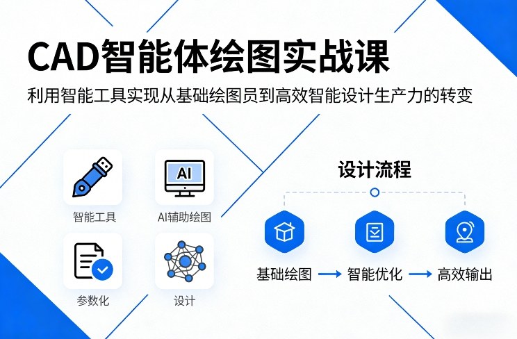 CAD智能体绘图实战课，利用智能工具，实现从基础绘图员到*智能设计生产力的转变