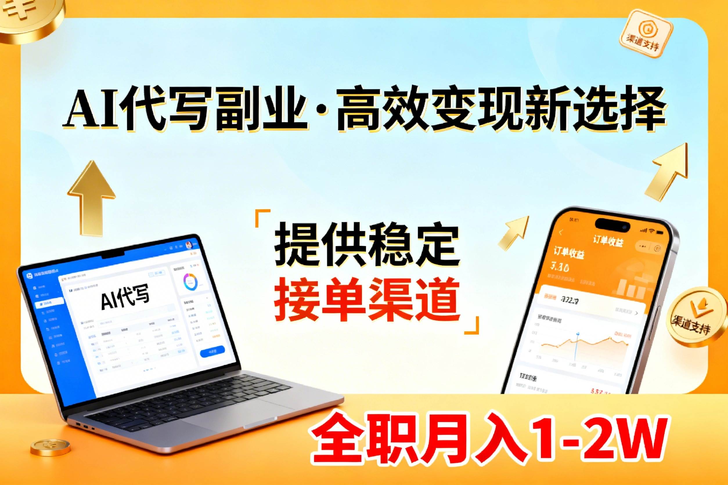 图片[1]-（17446期）AI代写副业，高效变现，提供渠道，永不失业副业兼职 全职月入1-2W【SOP手册】