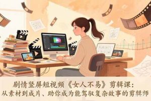 （17305期）剧情竖屏短视频《女人不易》剪辑课：从素材到成片、助你成为能驾驭复杂故事的剪辑师-麦资源网