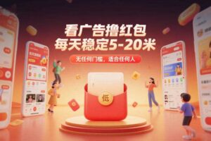看广告撸红包，每天稳定5-20米，无任何门槛，适合任何人-麦资源网
