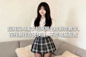超真实AI美女短视频生成制作教学，在线制作方便快捷，不吃电脑配置，快速起号涨粉-麦资源网