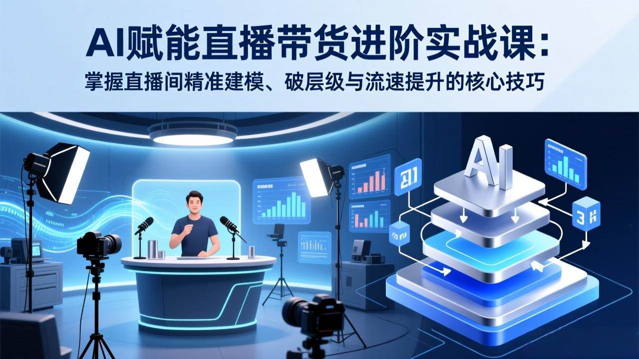 图片[1]-（17405期）AI赋能直播带货进阶实战课：掌握直播间精准建模、破层级与流速提升的核心技巧