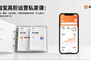 （17280期）淘宝高阶运营私家课：选品、爆款、全店动销，三模块构建盈利闭环，月入破5万（更新26年1月）-麦资源网