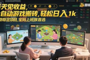每天见收益，全自动游戏搬砖，轻松日入1k，长期稳定项目，宝妈上班族首选【揭秘】-麦资源网