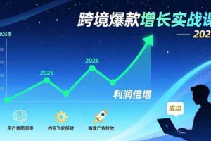 （17279期）跨境爆款增长实战课，教授用户意图洞察、内容飞轮搭建、精准广告投放，助力卖家2026年利润倍增-麦资源网