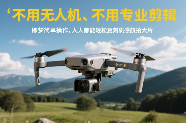 不用无人机、不用*剪辑，即梦简单操作，人人都能轻松复刻质感航拍大片
