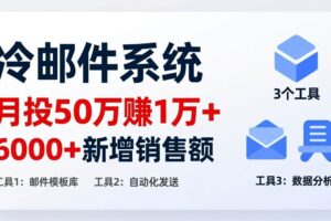 （17469期）月投 50 刀赚 1 万 +！冷邮件系统：6000 + 新增销售额，靠 3 个工具轻松搞-麦资源网