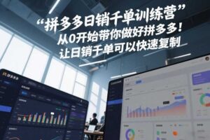 拼多多日销千单训练营，从0开始带你做好拼多多，让日销千单可以快速复制(更新26年2月)-麦资源网