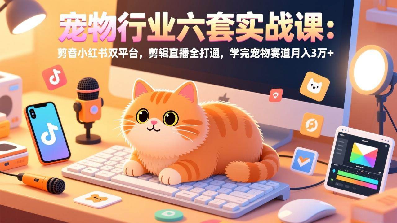 图片[1]-（17411期）宠物行业六套实战课：抖音小红书双平台，剪辑直播全打通，学完宠物赛道月入3万+