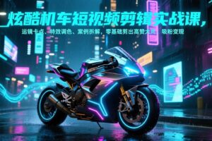 （17304期）炫酷机车短视频剪辑实战课，运镜卡点、特效调色、案例拆解，零基础剪出高赞大片，吸粉变现-麦资源网